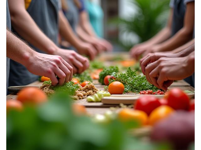 Groupe d'élèves participant à un atelier culinaire de pâtisserie à Jardin Gourmand