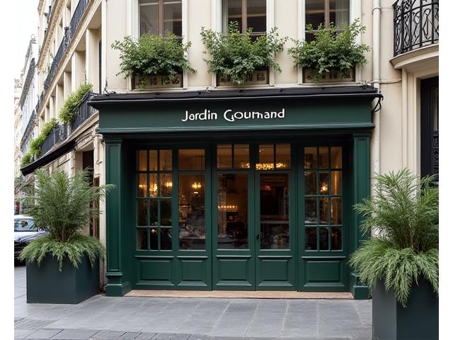 Vue extérieure de Jardin Gourmand à Paris, bâtiment élégant avec une signalétique discrète