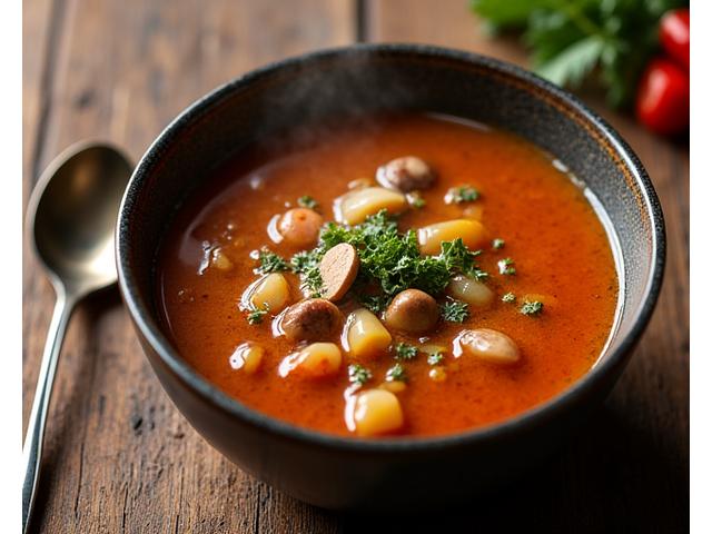 Soupe réconfortante aux champignons shiitake, ail, et bouillon d'os, parfaite pour renforcer l'immunité.